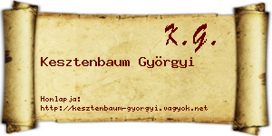 Kesztenbaum Györgyi névjegykártya